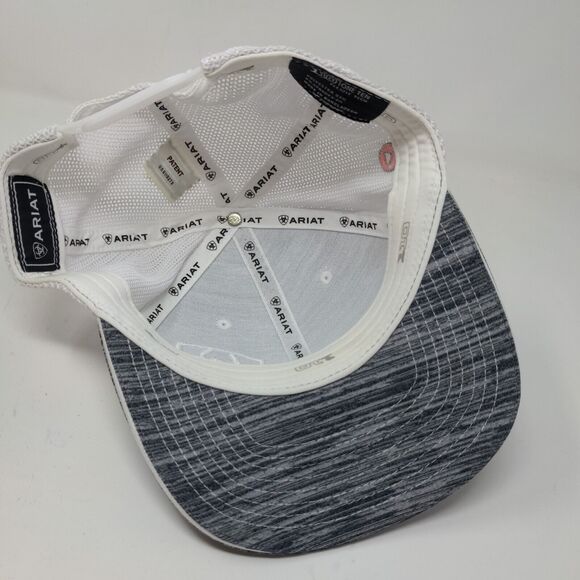 Ariat Men's Snapback Mesh Back Hat Gray White Breast Cancer Awareness Logo - Picture 11 of 14